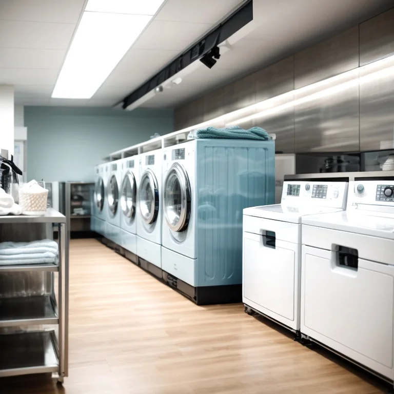 洗濯機で洗われた衣類とアイロン